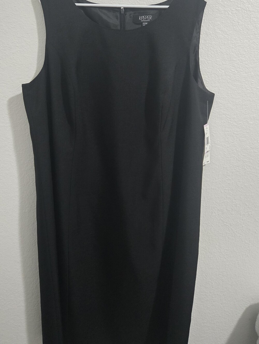 NWT Kasper Black Sleeveless Sheath Dress